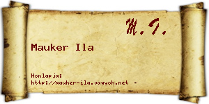 Mauker Ila névjegykártya
